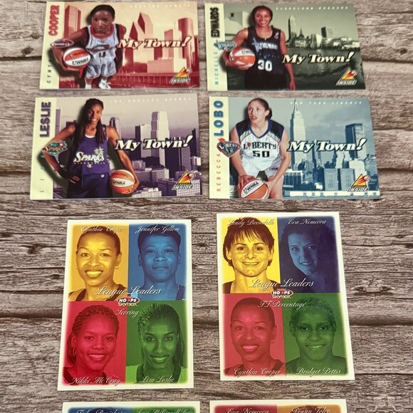Other - 8 WNBA Trading Cards 4: My Town Pinnacle 1997, 4 League Leaders Skybox 1999